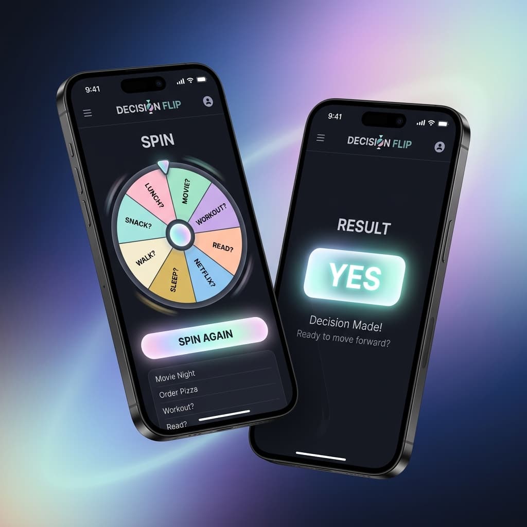 Decision Flip App Mockup